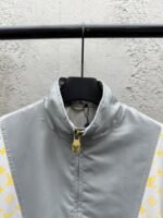 LV Color-blocked High-neck Zipper Jacket Coat - 图片 3