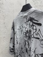 Balenciaga Graffiti Print Letter Label Round Neck Short Sleeve - 图片 9