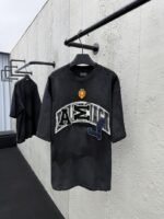 Balenciaga Letter Embroidered Round Neck Short Sleeve T-Shirt