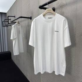 Miu Miu Embroidered Letter Short Sleeve 2