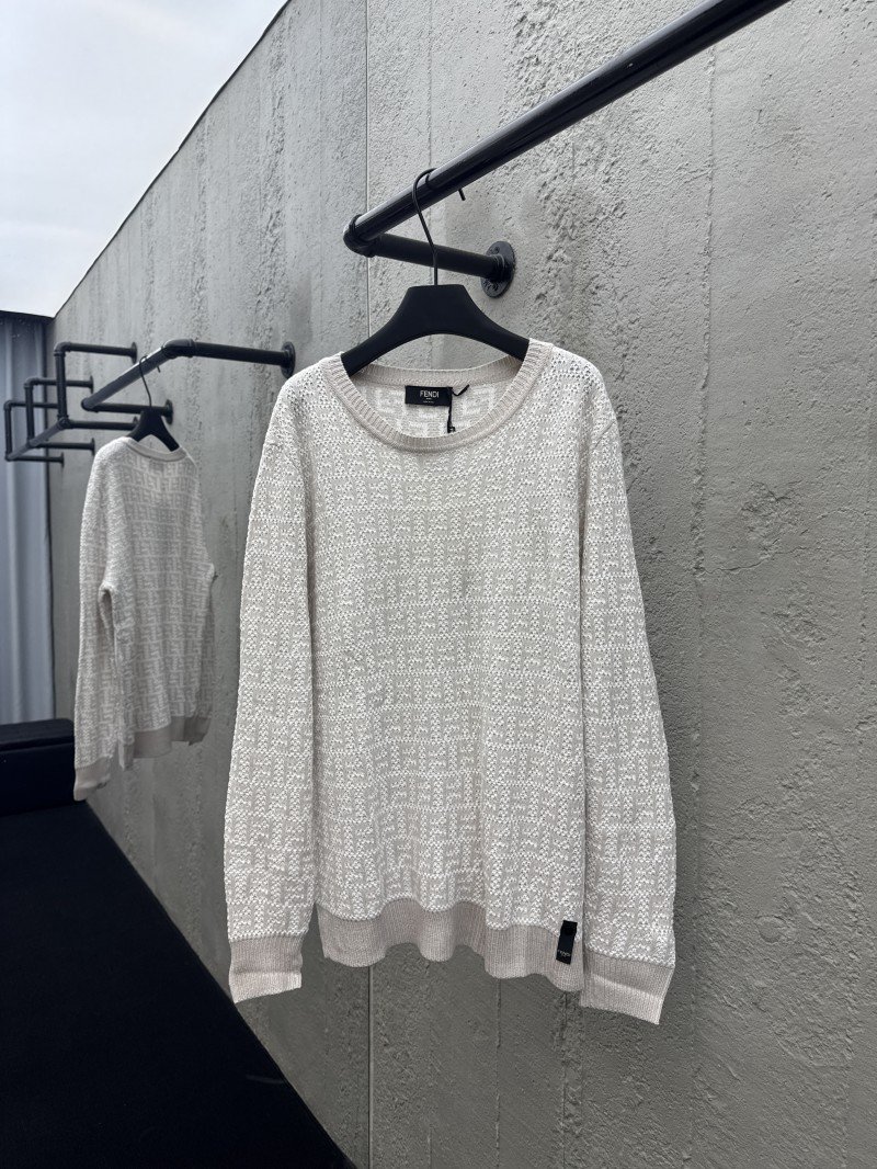wsxc1755059383820_0.jpg Fendi Solid Color Round Neck Long Sleeve Sweater - 图片 1