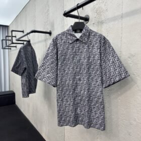 Fendi Full-print FF lettering denim shirt