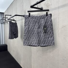 Fendi Full Print FF Denim Shorts