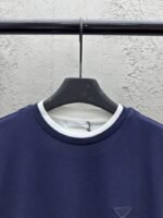Prada Round Neck Micro Logo Straight Short Sleeve T-Shirt 1 - 图片 3