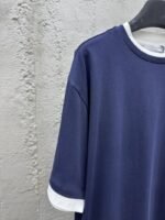 Prada Round Neck Micro Logo Straight Short Sleeve T-Shirt 1 - 图片 4