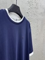 Prada Round Neck Micro Logo Straight Short Sleeve T-Shirt 1 - 图片 8