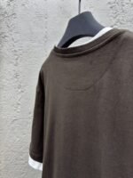 Prada Round Neck Micro Logo Straight Short Sleeve T-Shirt 2 - 图片 9