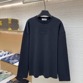 Miu Miu Embroidered Burnout Logo Long Sleeve 2