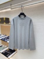 Miu Miu Embroidered Burnout Logo Long Sleeve 3