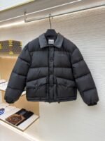 Miu Miu Printed Leather Collar Down Jacket