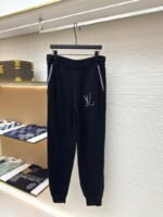 LV Letter Print Elastic Waist Knit Sweatpants
