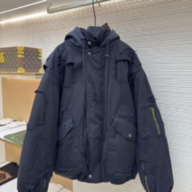 Balenciaga Heavy-Duty Distressed Washed Bomber Jacket