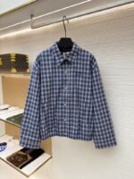 Miu Miu Patchwork Embroidered Checkered Button-Down Jacket
