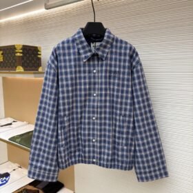 Miu Miu Patchwork Embroidered Checkered Button-Down Jacket