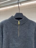 LV Jacquard Half-Zip High-Neck Long-Sleeve Sweater - 图片 3