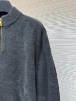 LV Jacquard Half-Zip High-Neck Long-Sleeve Sweater - 图片 5
