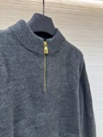 LV Jacquard Half-Zip High-Neck Long-Sleeve Sweater - 图片 8
