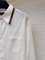 Gucci Pointed Collar Single-Button Long-Sleeve Shirt - 图片 5