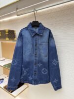 LV Denim Lapel Single-Breasted Long-Sleeve Jacket