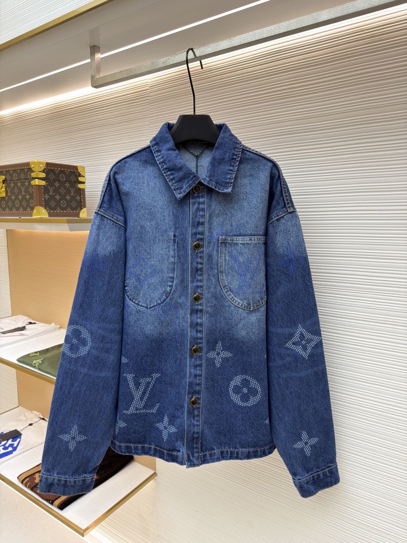 wsxc1760141881208_0.jpg LV Denim Lapel Single-Breasted Long-Sleeve Jacket - 图片 1