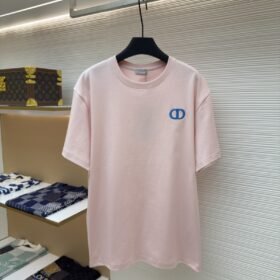 Dior Cd Letter Embroidered Crew Neck Short Sleeve 1
