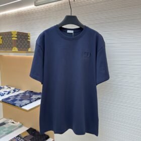 Dior Cd Letter Embroidered Crew Neck Short Sleeve 3
