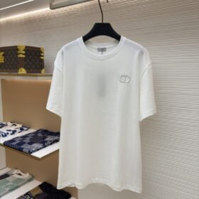 Dior Cd Letter Embroidered Crew Neck Short Sleeve 4