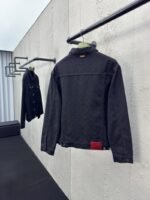 Gucci Jacquard Point Collar Single-Button Long-Sleeve Denim Jacket - 图片 2