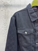 Gucci Jacquard Point Collar Single-Button Long-Sleeve Denim Jacket - 图片 4