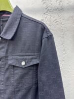Gucci Jacquard Point Collar Single-Button Long-Sleeve Denim Jacket - 图片 5