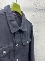 Gucci Jacquard Point Collar Single-Button Long-Sleeve Denim Jacket - 图片 8