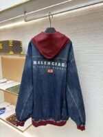 Balenciaga Embroidered Denim Hooded Jacket - 图片 2