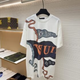 LV Letter Print Short-Sleeve T-Shirt
