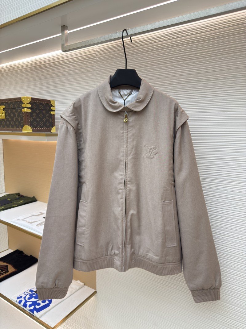 wsxc1760155737837_0.jpg LV Letter Print Lapel Zipper Long-Sleeve Pilot Jacket - 图片 1