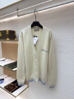 Dior Letter Embroidered Cardigan Sweater