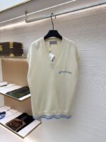 Dior Letter Embroidered Sleeveless Knit Vest