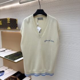 Dior Letter Embroidered Sleeveless Knit Vest