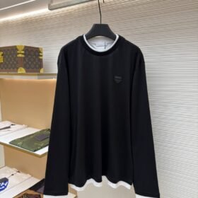 Prada Solid Color Crew Neck Long Sleeve Sweatshirt