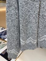 LV Letter Print Zipper Collar Long-Sleeve Knit Sweater - 图片 8