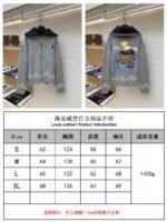 LV Letter Print Zipper Collar Long-Sleeve Knit Sweater - 图片 12