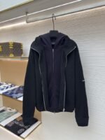 Balenciaga Solid Color Zipper Long-Sleeve Knit Sweater