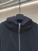 Balenciaga Solid Color Zipper Long-Sleeve Knit Sweater - 图片 4