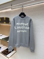 LV Embroidered Rowen Cuff-Printed Letter Sweatshirt