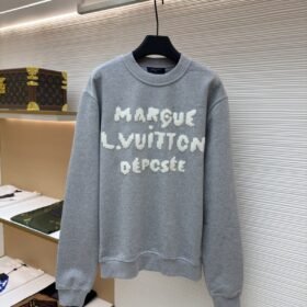 LV Embroidered Rowen Cuff-Printed Letter Sweatshirt