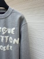 LV Embroidered Rowen Cuff-Printed Letter Sweatshirt - 图片 5