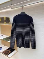 Prada Striped Embroidered Button-Side Sweater - 图片 2