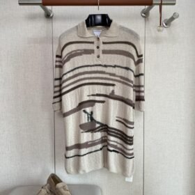 Bottega Veneta Patterned Knit Polo Short-Sleeve Shirt