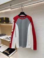 LV Ski Collection Long-Sleeve Crew Neck Color-Block T-Shirt