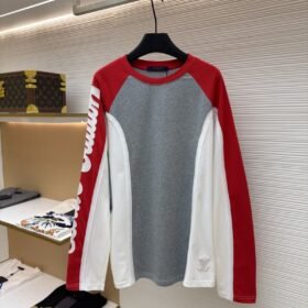 LV Ski Collection Long-Sleeve Crew Neck Color-Block T-Shirt
