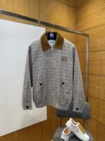 Miu Miu Checkered Patchwork Embroidered Jacket Coat